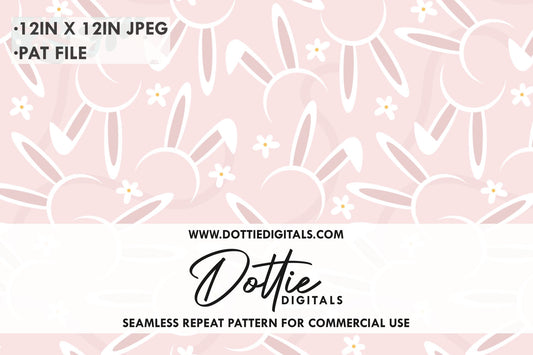 Pastel Pink Bunny Ears Repeat Seamless Pattern
