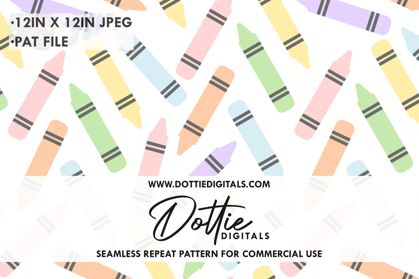 Colorful Wax Crayons Repeat Seamless Pattern