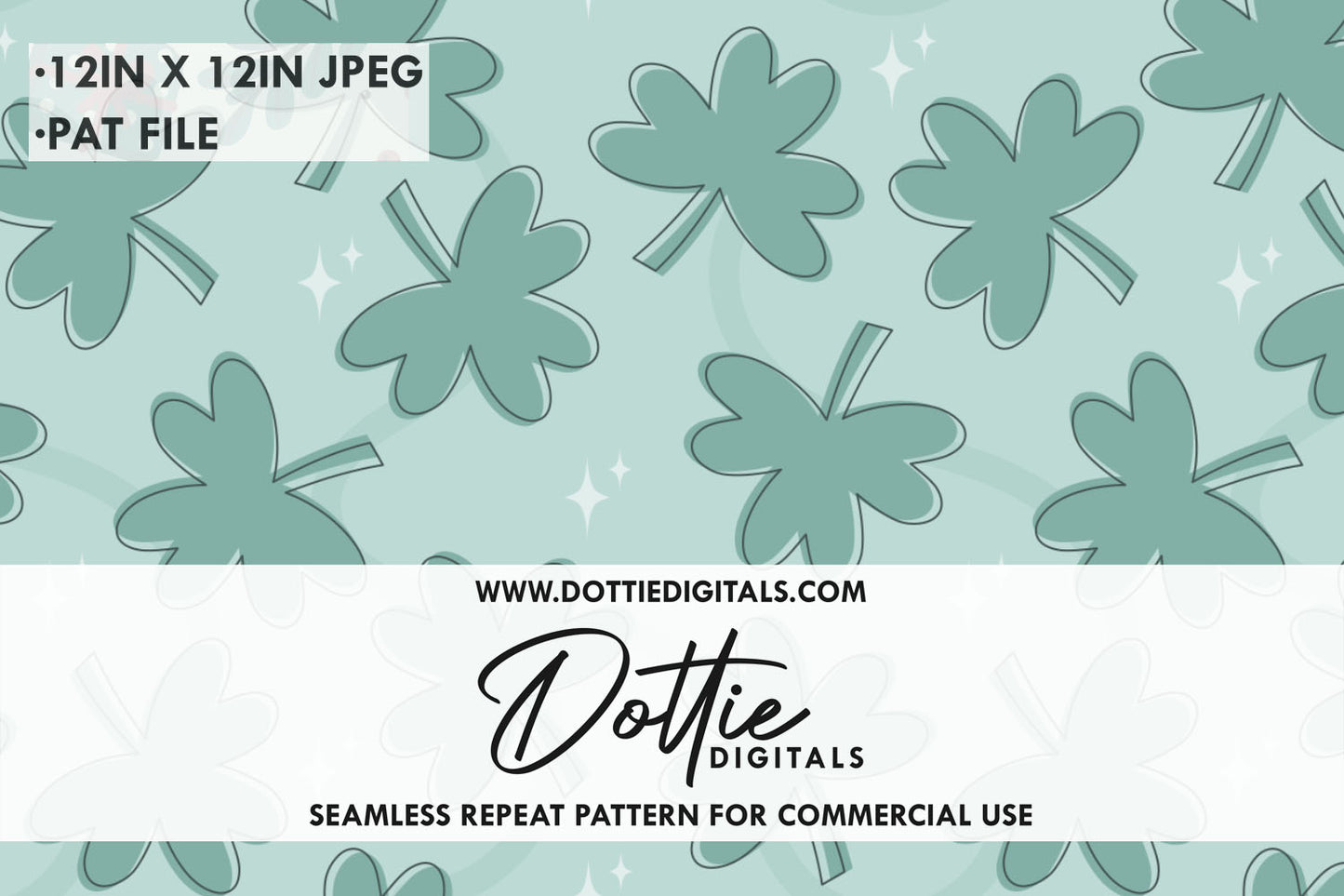 Magical Clovers Repeat Seamless Pattern
