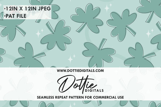 Magical Clovers Repeat Seamless Pattern