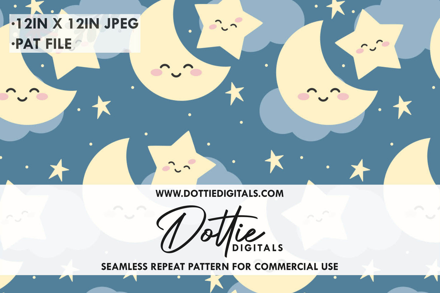 Cute Night Sky Repeat Seamless Pattern