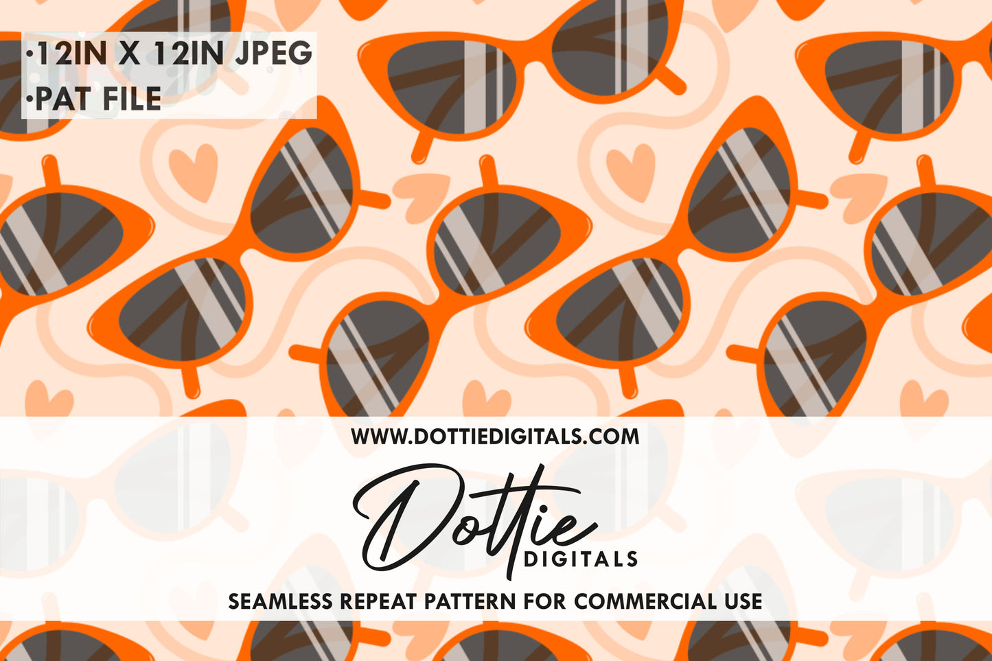 Orange Sunglasses Repeat Seamless Pattern