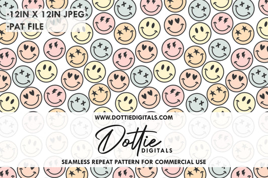 Pastel Smiles Repeat Seamless Pattern