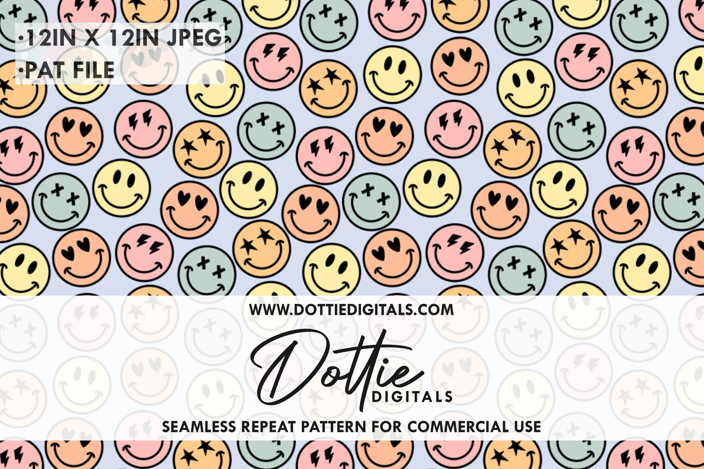 Groovy Smiles Repeat Seamless Pattern
