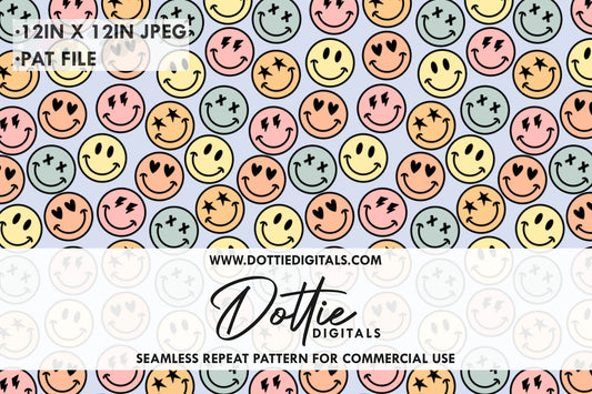 Groovy Smiles Repeat Seamless Pattern
