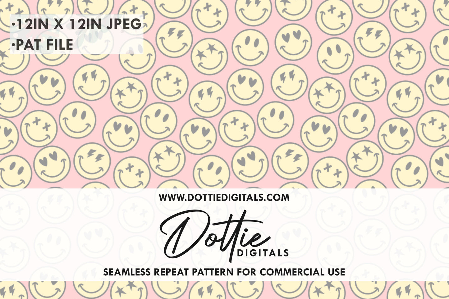 Pink Happy Smiles Repeat Seamless Pattern