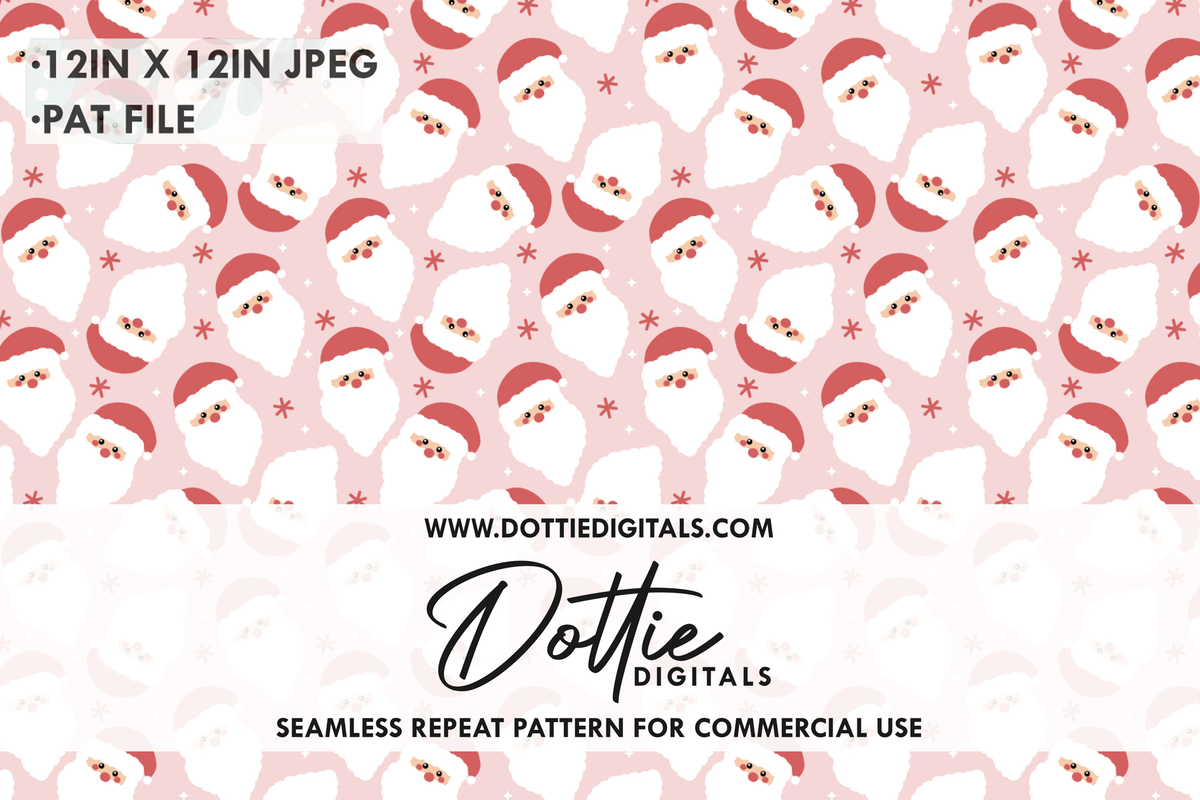 Santa Faces Repeat Seamless Pattern
