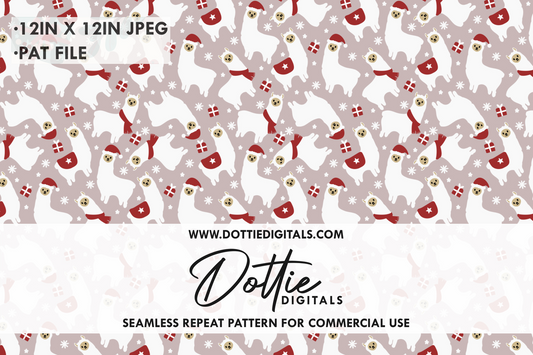 Festive Llama Repeat Seamless Pattern