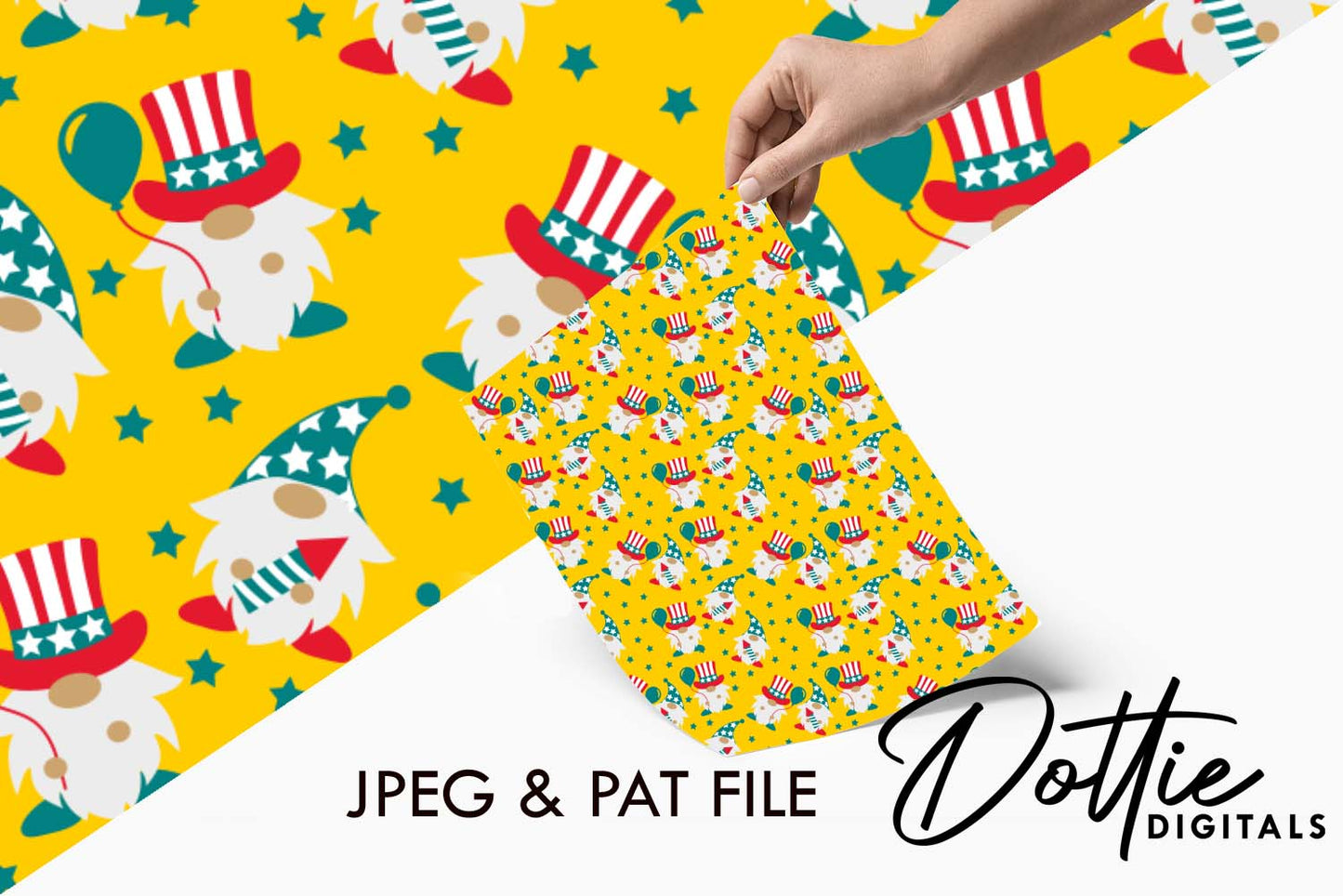 4th July Gonk Repeat Seamless Pattern