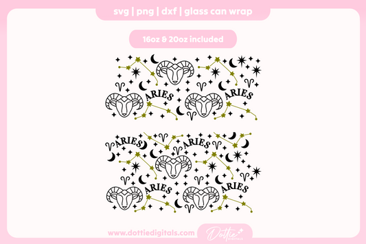 Aries 16oz & 20oz Libbey Glass Can Bundle SVG PNG