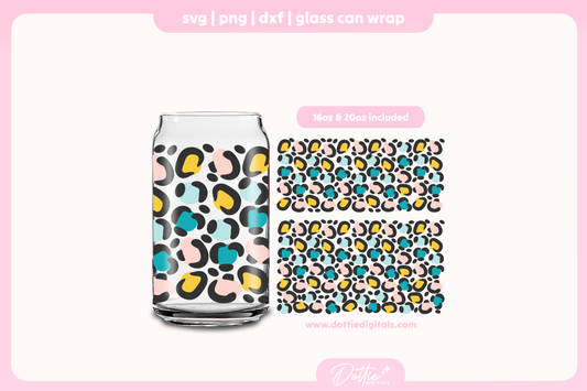 Leopard Print 16oz & 20oz Libbey Glass Can Bundle SVG PNG