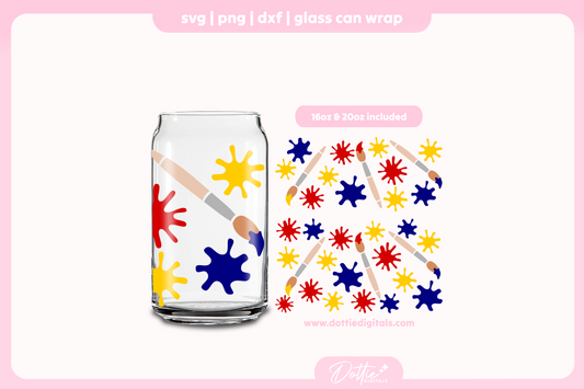 Artist 16oz & 20oz Libbey Glass Can Bundle SVG PNG