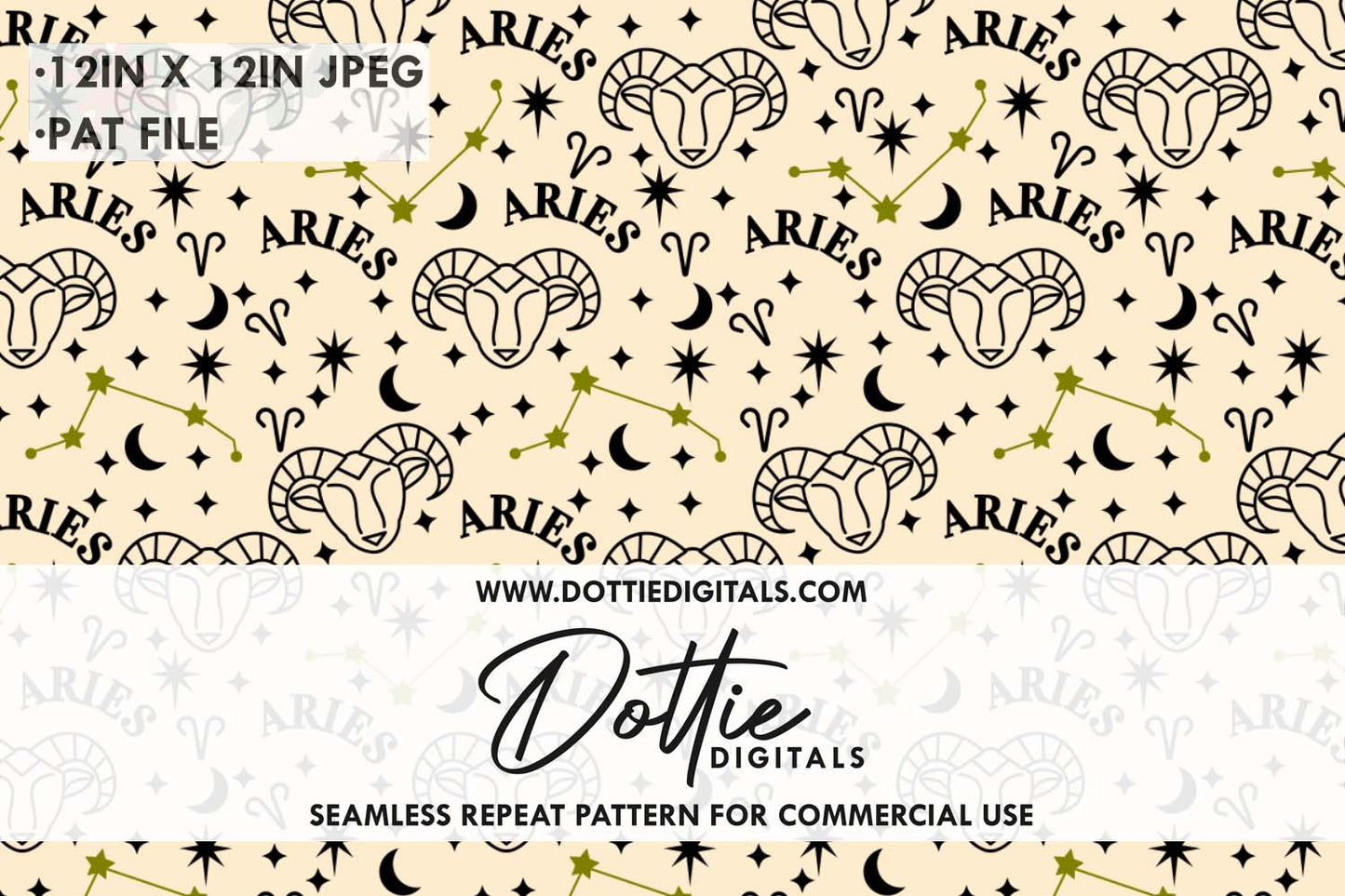 Aries Ram Repeat Seamless Pattern