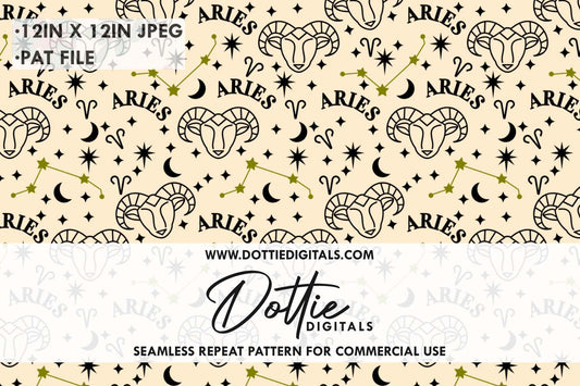 Aries Ram Repeat Seamless Pattern