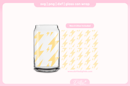Lightning Bolt 16oz & 20oz Libbey Glass Can Bundle SVG PNG