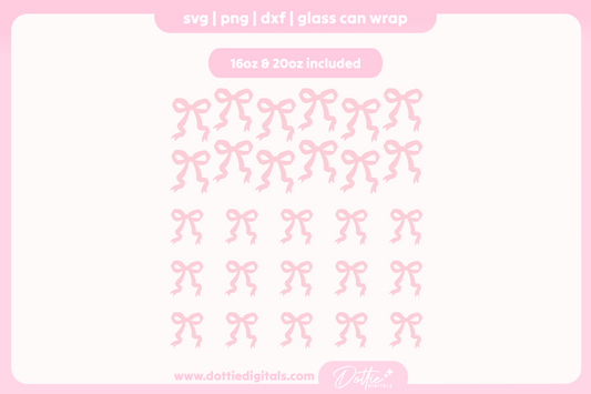 Pretty Bows 16oz & 20oz Libbey Glass Can Bundle SVG PNG