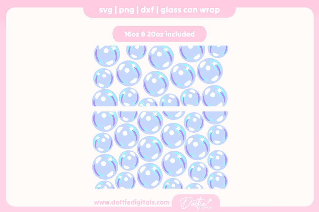 Bubbles 16oz & 20oz Libbey Glass Can Bundle SVG PNG