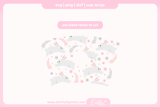 Pretty Bunnies Easter Bunny Cute Rabbit Spring 24oz Starbucks Cold Cup SVG PNG