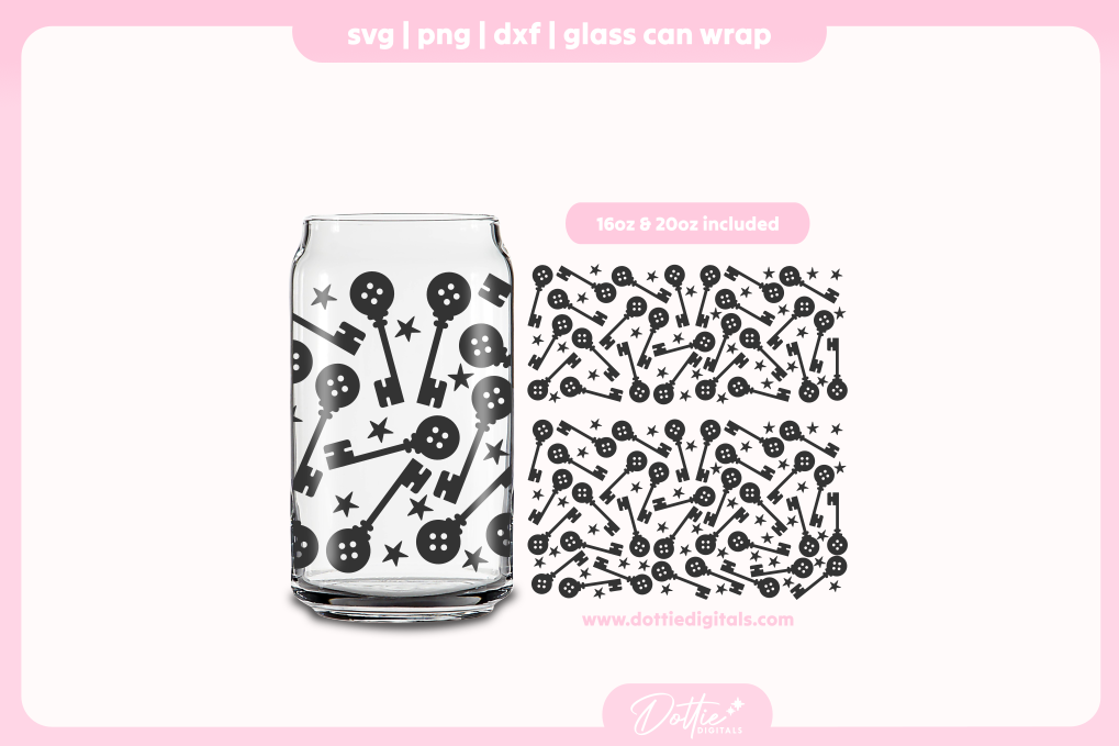 Button Keys 16oz & 20oz Libbey Glass Can Bundle SVG PNG