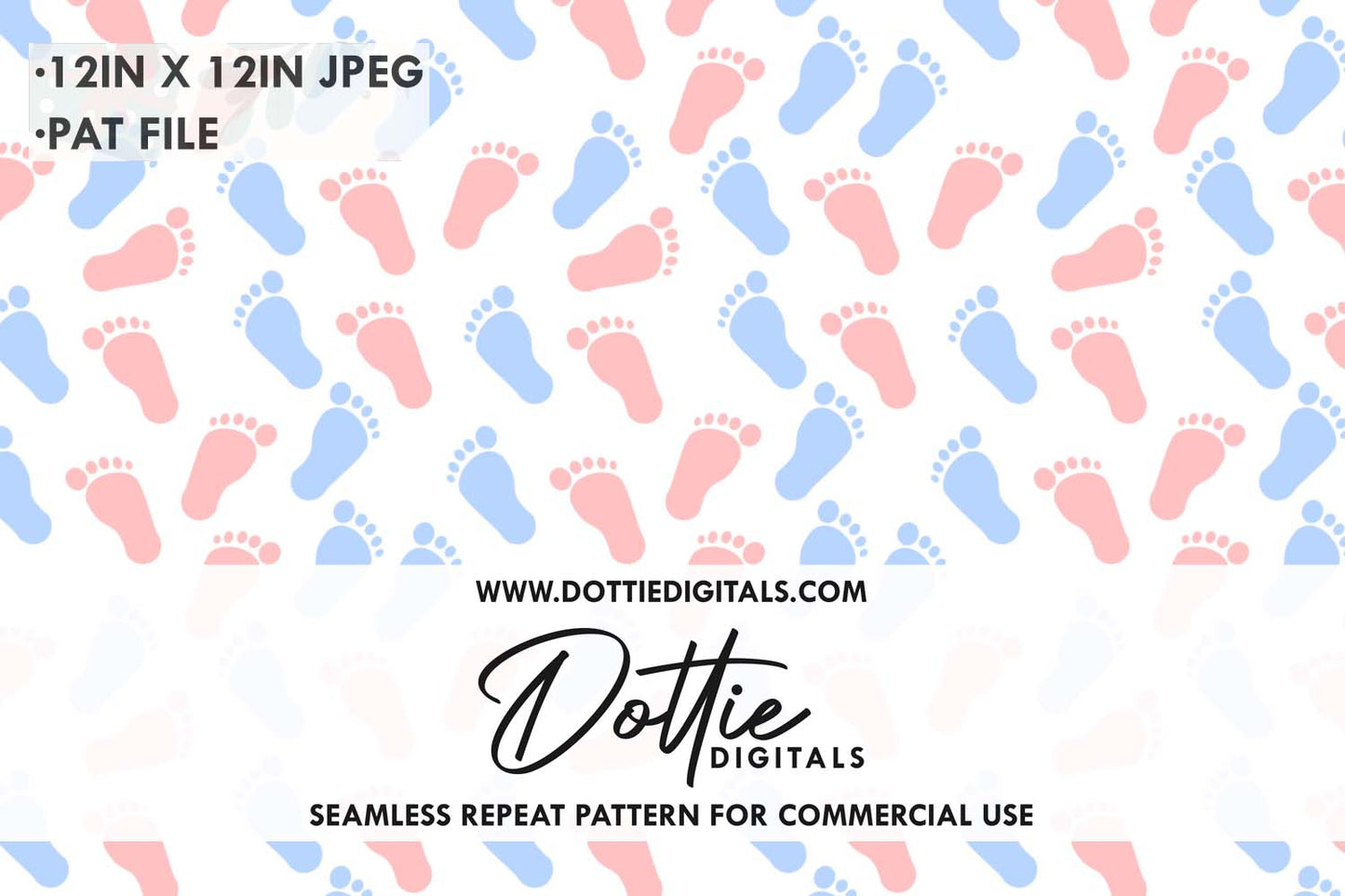 Baby Feet Repeat Seamless Pattern