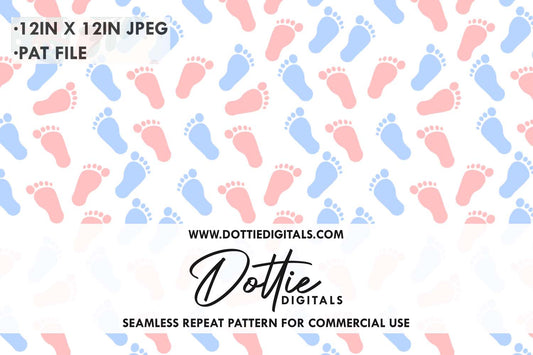 Baby Feet Repeat Seamless Pattern