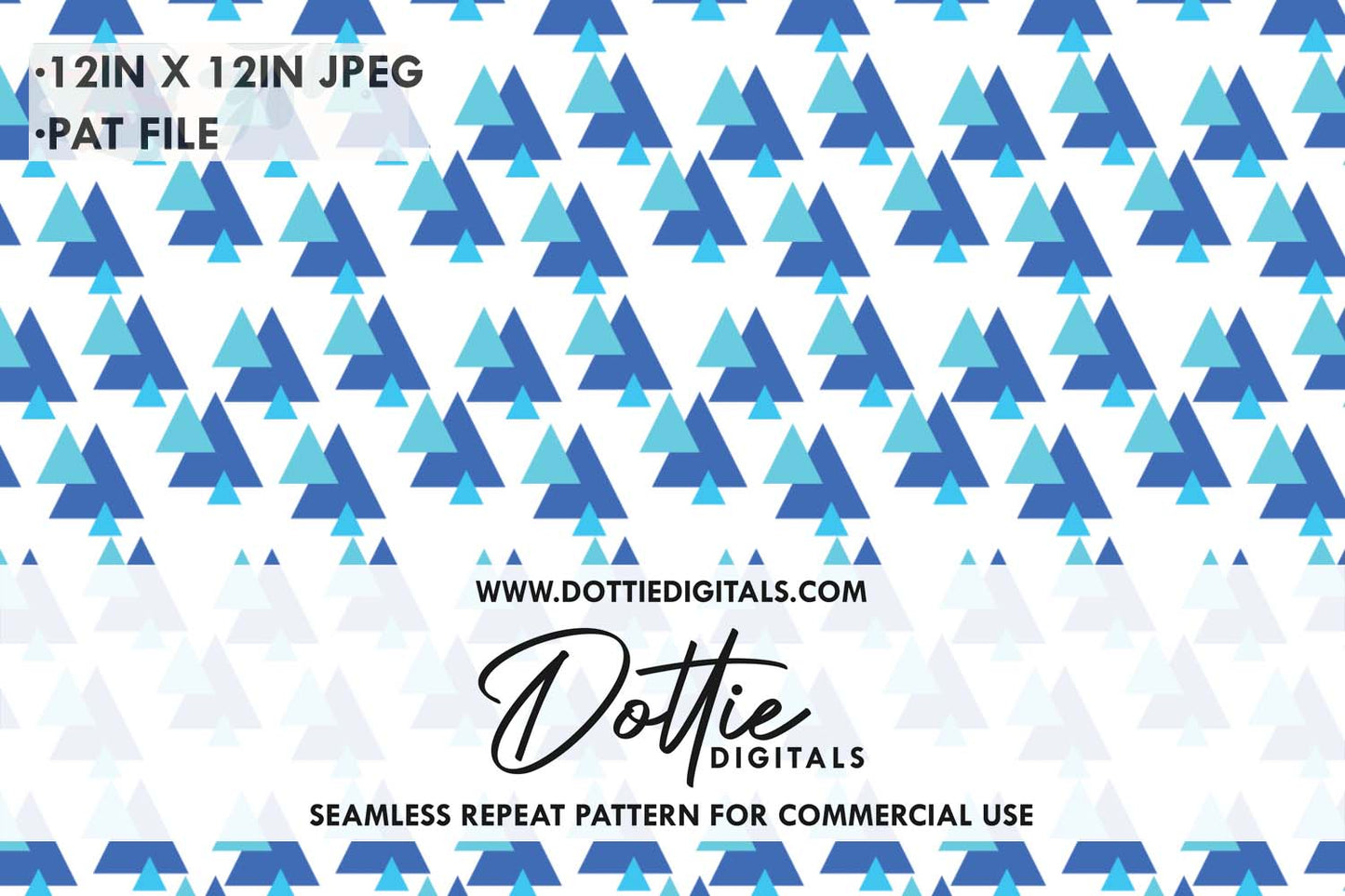 Blue Triangles Repeat Seamless Pattern