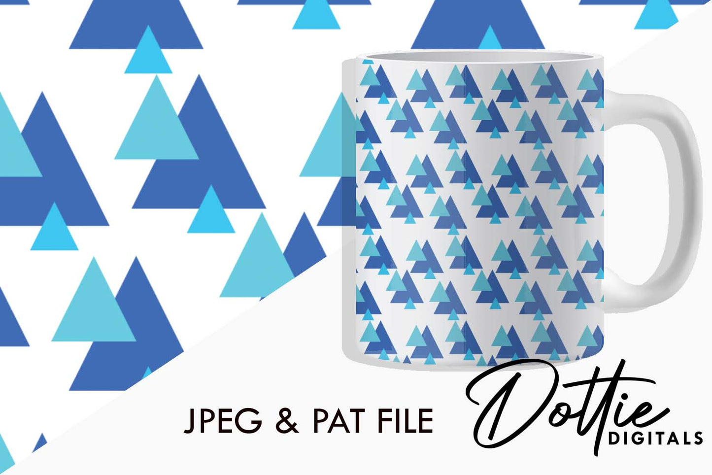 Blue Triangles Repeat Seamless Pattern