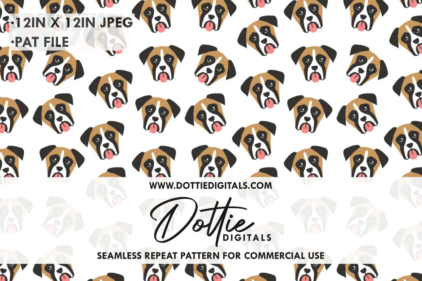 Boxer Dogs Repeat Seamless Pattern