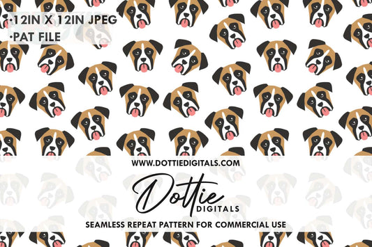 Boxer Dogs Repeat Seamless Pattern
