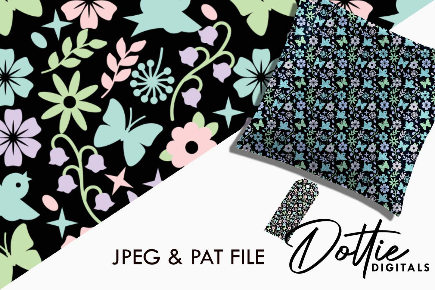 Butterflies Meadow Repeat Seamless Pattern