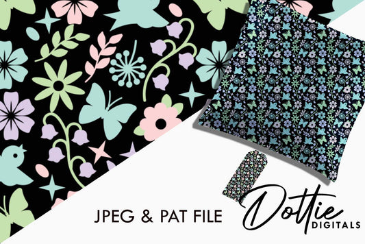 Butterflies Meadow Repeat Seamless Pattern