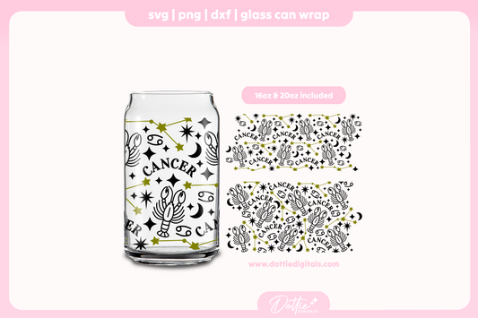 Cancer 16oz & 20oz Libbey Glass Can Bundle SVG PNG