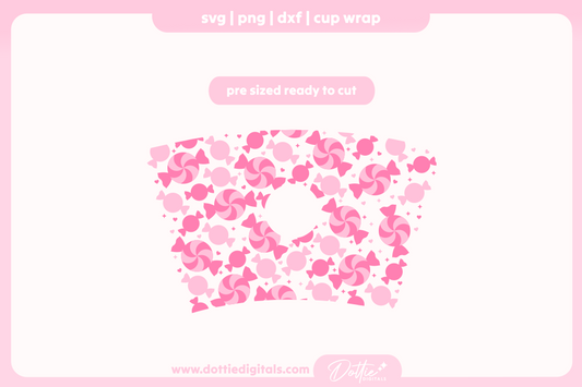 Cute Candy candies sweets 24oz Starbucks Cold Cup SVG PNG