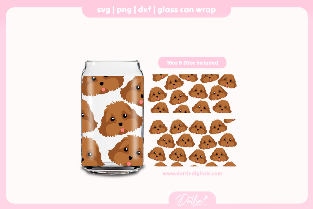 Cavapoo 16oz & 20oz Libbey Glass Can Bundle SVG PNG