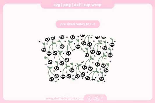 Halloween Cherry Skulls 24oz Starbucks Cold Cup SVG PNG