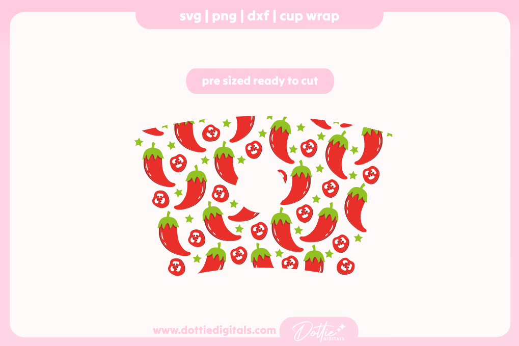 Chili Peppers Hot Pepper Spicy Food 24oz Starbucks Cold Cup SVG PNG