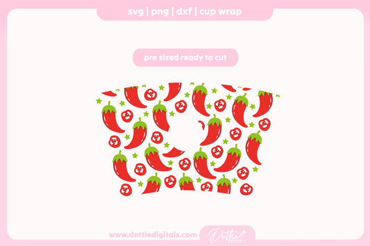 Chili Peppers Hot Pepper Spicy Food 24oz Starbucks Cold Cup SVG PNG