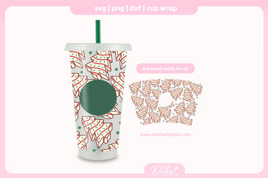 Christmas Cakes 24oz Starbucks Cold Cup SVG PNG
