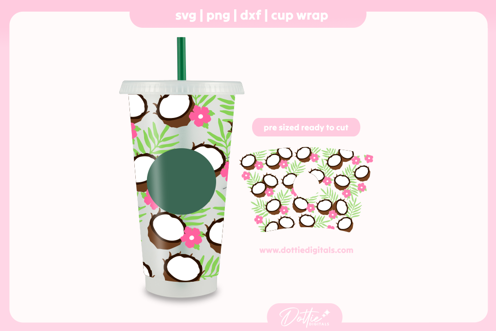 Coconuts 24oz Starbucks Cold Cup SVG PNG