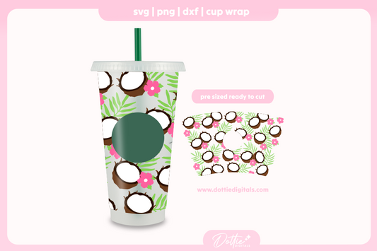 Coconuts 24oz Starbucks Cold Cup SVG PNG