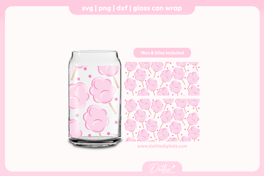 Cotton Candy 16oz & 20oz Libbey Glass Can Bundle SVG PNG