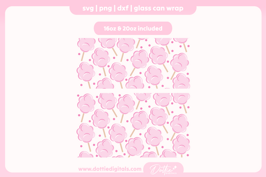 Cotton Candy 16oz & 20oz Libbey Glass Can Bundle SVG PNG