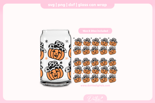 Cowboy Hat Pumpkin Halloween 16oz & 20oz Libbey Glass Can Bundle SVG PNG