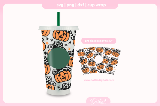Cowboy Pumpkins Halloween Halloween 24oz Starbucks Cold Cup SVG PNG