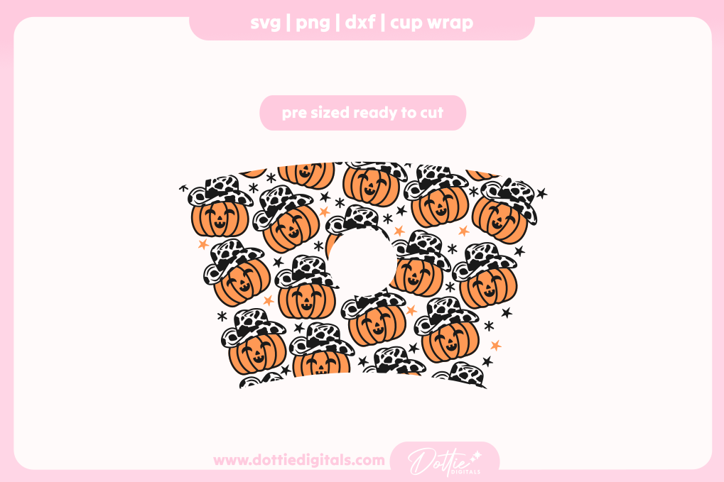 Cowboy Pumpkins Halloween Halloween 24oz Starbucks Cold Cup SVG PNG