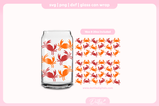 Cute Crabs 16oz & 20oz Libbey Glass Can Bundle SVG PNG