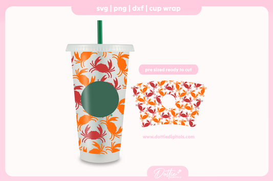 Cute Crabs 24oz Starbucks Cold Cup SVG PNG