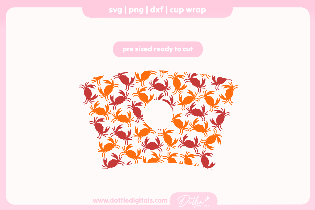 Cute Crabs 24oz Starbucks Cold Cup SVG PNG