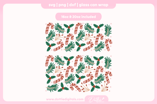 Cute Festive Vibes 16oz & 20oz Libbey Glass Can Bundle SVG PNG