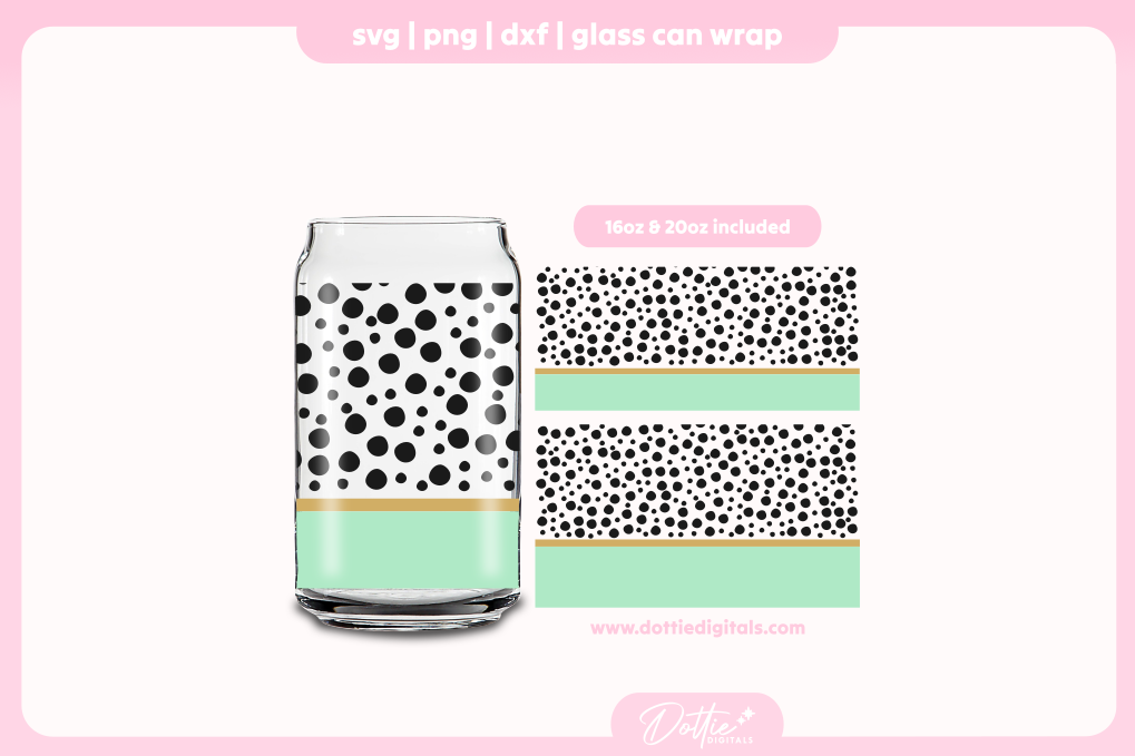 Cute Spots 16oz & 20oz Libbey Glass Can Bundle SVG PNG